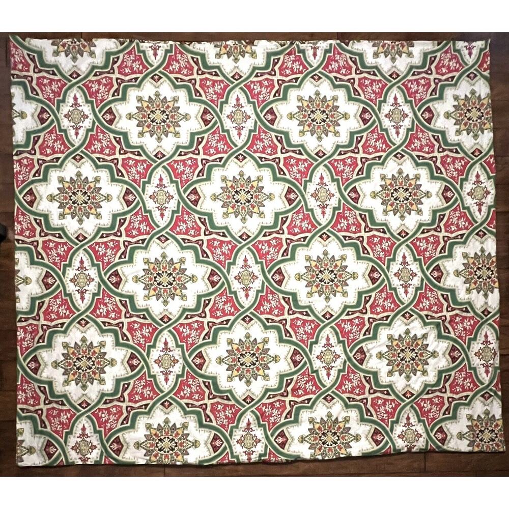 Pottery Barn King Duvet Cover ASHTON Organic Cotton White Hot Pink Green Boho